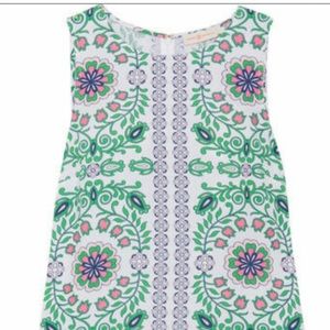NWOT Tory Burch Garden Party Print Floral Linen Cover Up Shift Dress sz. S